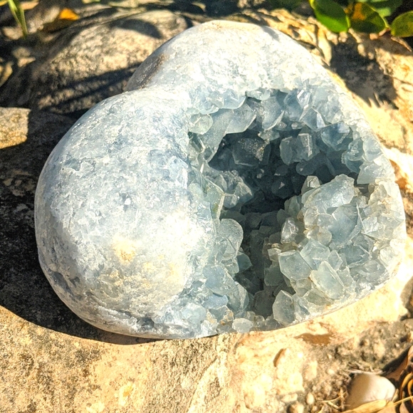 Celestite Heart 💙 crystal druzy natural stone 6.5lbs - Picture 5 of 5